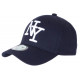 Casquette NY Bleu Marine et Blanche Tendance Visiere Baseball Stazky CASQUETTES Hip Hop Honour