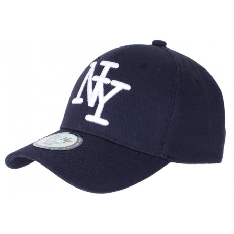 Casquette NY Bleu Marine et Blanche Tendance Visiere Baseball Stazky CASQUETTES Hip Hop Honour