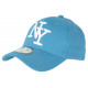 Casquette NY Bleu Azur et Blanche Tendance Visiere Baseball Stazky CASQUETTES Hip Hop Honour