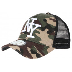 Casquette filet militaire verte et marron Trucker NY Blanc Baseball ANCIENNES COLLECTIONS divers