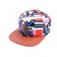 Snapback JBB couture géometrie bleu visière marron ANCIENNES COLLECTIONS divers