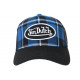 Casquette Von Dutch Bleue et Noire Carreaux Retro Baseball Car CASQUETTES VON DUTCH