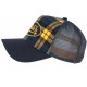 Casquette Von Dutch Bleue et Jaune Carreaux Retro Trucker Baseball Car CASQUETTES VON DUTCH