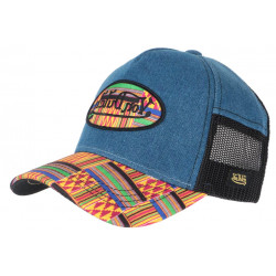 Casquette Von Dutch Bleu Denim et Jaune Originale Baseball Custom Atru CASQUETTES VON DUTCH