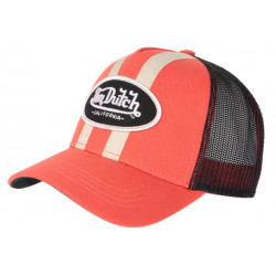 Casquette Von Dutch Orange et Noire Filet Baseball Fashion Stripe CASQUETTES VON DUTCH