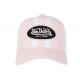 Casquette Von Dutch Rose et Blanche Trucker Baseball Fashion Stripe CASQUETTES VON DUTCH