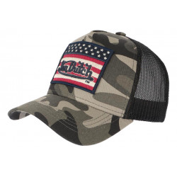 Casquette Von Dutch Militaire Kaki Drapeau USA Trucker Baseball Flag CASQUETTES VON DUTCH