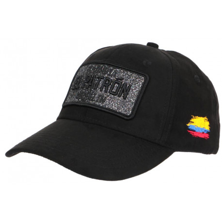 Casquette El Patron Medellin Noire Strass Effet Daim Colombia Baseball CASQUETTES SKR