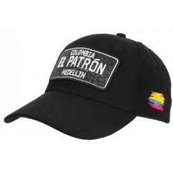 Casquette El Patron Noire et Argent Strass Effet Daim Medellin Baseball CASQUETTES SKR