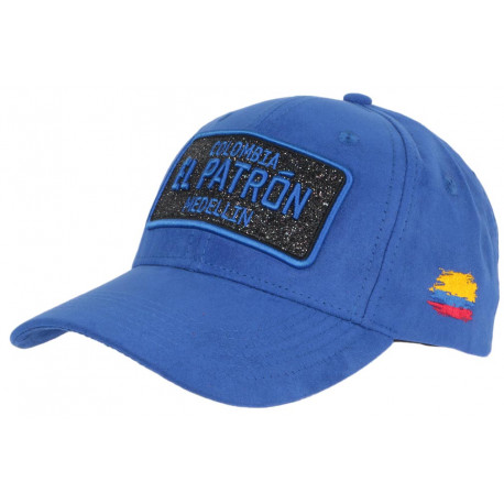 Casquette El Patron Bleue et Noire Strass Style Daim Medellin Colombia Baseball ANCIENNES COLLECTIONS divers