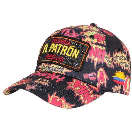 Casquette El Patron Noire et Jaune Medellin Streetwear Baseball Colombia CASQUETTES SKR