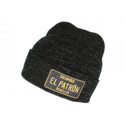 Bonnet El Patron Doré et Noir Graphisme Streetwear Medellin Colombia BONNETS Hip Hop Honour