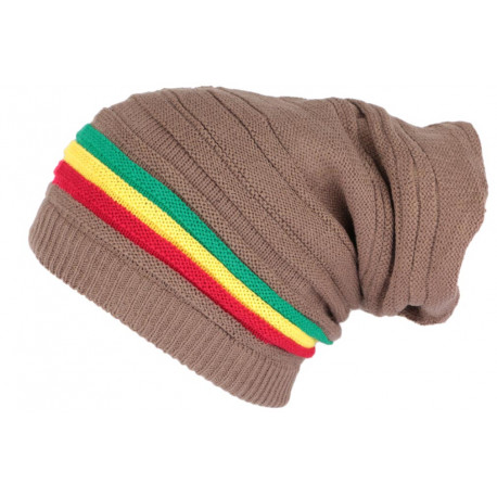 Bonnet Tube Marron Rasta Oversize en Laine Tendance Jaïca ANCIENNES COLLECTIONS divers