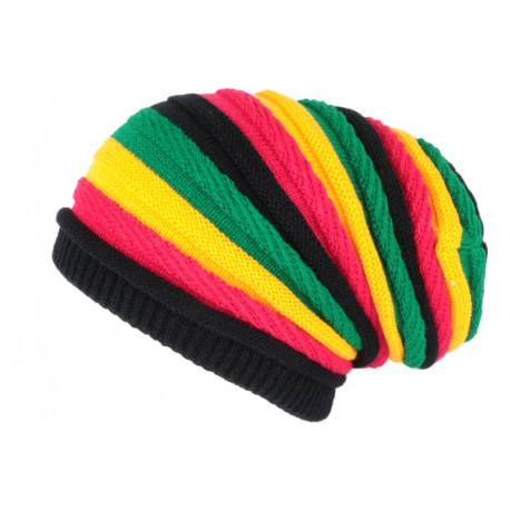 Bonnet Rasta Rouge Jaune Vert Jamaicain Laine fashion Jack BONNETS Nyls Création