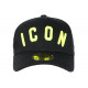 Casquette ICON Noire et Jaune FLuo Streetwear Baseball Fyck CASQUETTES Hip Hop Honour