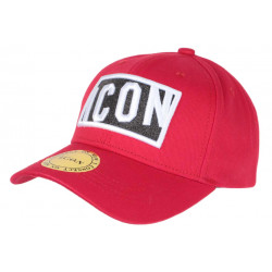 Casquette ICON Rouge avec Strass Noir design Streetwear Baseball Orka ANCIENNES COLLECTIONS divers