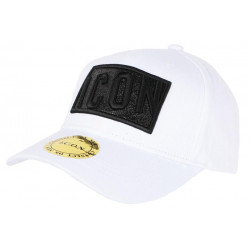 Casquette ICON Blanche avec Strass Noir design Streetwear Baseball Orka CASQUETTES Hip Hop Honour