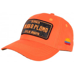 Casquette Plata o Plomo Orange Fluo et Strass Noir Colombia Baseball CASQUETTES SKR