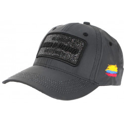 Casquette Plata o Plomo Grise Toile Reflechissante Strass Noir Colombia Baseball CASQUETTES SKR