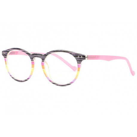 Lunettes de Lecture Rondes Roses et Noires Tendance Fozza Lunettes Loupes New Time