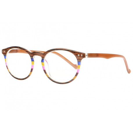 Lunettes Loupe Rondes Bois Marron Classe Fozza Lunettes Loupes New Time