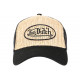 Casquette Von Dutch Paille Beige et Noire Original Custom Baseball Trucker CASQUETTES VON DUTCH