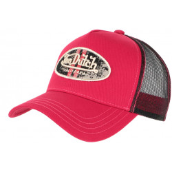 Casquette Von Dutch Rouge et Noire Originale Trucker Baseball Log CASQUETTES VON DUTCH