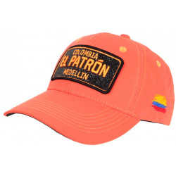 Casquette El Patron Orange Fluo Strass Noir Medellin Colombia Baseball CASQUETTES SKR