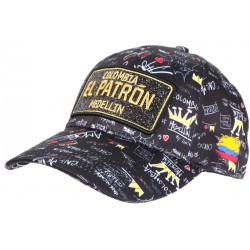 Casquette El Patron Noire et Dorée Strass Streetwear Colombia Medellin Baseball CASQUETTES SKR