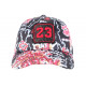 Casquette 23 Noire et Rouge Print Streetwear Strass Classe Baseball CASQUETTES SKR
