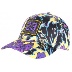 Casquette 23 Violette et Noire Print Streetwear Strass Classe Baseball ANCIENNES COLLECTIONS divers