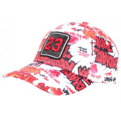 Casquette 23 Rouge et Blanche Print Streetwear Strass Classe Baseball CASQUETTES SKR