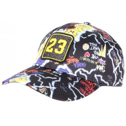 Casquette 23 Noire et Jaune Print Streetwear Strass Fashion Baseball CASQUETTES SKR