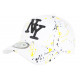 Casquette NY Blanche et Jaune Print Original Fashion Tags Baseball Paynter CASQUETTES Hip Hop Honour