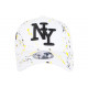 Casquette NY Blanche et Jaune Print Original Fashion Tags Baseball Paynter CASQUETTES Hip Hop Honour