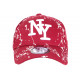 Casquette NY Bordeaux et Blanche Print Tags Streetwear Baseball Paynter ANCIENNES COLLECTIONS divers