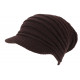 Bonnet Casquette Rasta Marron Chocolat en Laine douce fashion Kift BONNETS Nyls Création