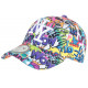 Casquette NY Blanche et Violette Print Pop Art Cartoons Baseball Wow Boom CASQUETTES Hip Hop Honour