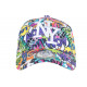 Casquette NY Blanche et Violette Print Pop Art Cartoons Baseball Wow Boom CASQUETTES Hip Hop Honour