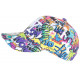 Casquette NY Blanche et Violette Print Pop Art Cartoons Baseball Wow Boom CASQUETTES Hip Hop Honour