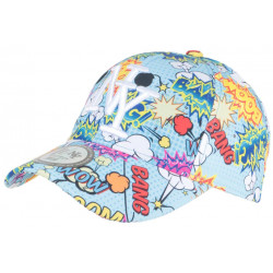 Casquette Enfant Bleue et Jaune Pop Art Dessins Animes Baseball Boum 7 a 11 ans ANCIENNES COLLECTIONS divers