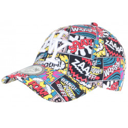 Casquette Enfant Noire et Rouge Pop Art Graphisme Cartoon Baseball Boom 7 a 11 ans ANCIENNES COLLECTIONS divers