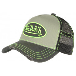 Casquette Von Dutch Vert Fluo Tendance Filet Noir Baseball Summer CASQUETTES VON DUTCH