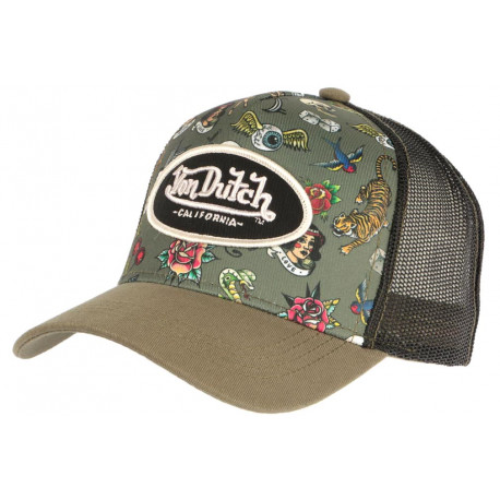 Casquette Von Dutch Verte Design Original Custom Baseball Tat CASQUETTES VON DUTCH