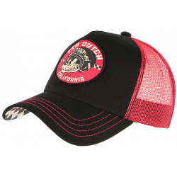 Casquette Von Dutch Rouge et Noire Cat California Baseball Trucker CASQUETTES VON DUTCH