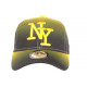 Casquette NY Jaune et Noire Classe et Tendance Baseball Renbo CASQUETTES Hip Hop Honour