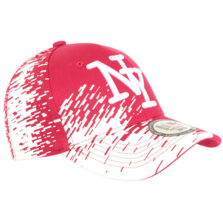 Casquette NY Rouge Tags Blancs City Tendance Baseball Noryk CASQUETTES Hip Hop Honour