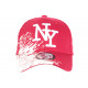Casquette NY Rouge Tags Blancs City Tendance Baseball Noryk CASQUETTES Hip Hop Honour