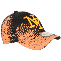 Casquette NY Orange Tags Noirs City Tendance Baseball Noryk CASQUETTES Hip Hop Honour