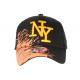 Casquette NY Orange Tags Noirs City Tendance Baseball Noryk CASQUETTES Hip Hop Honour